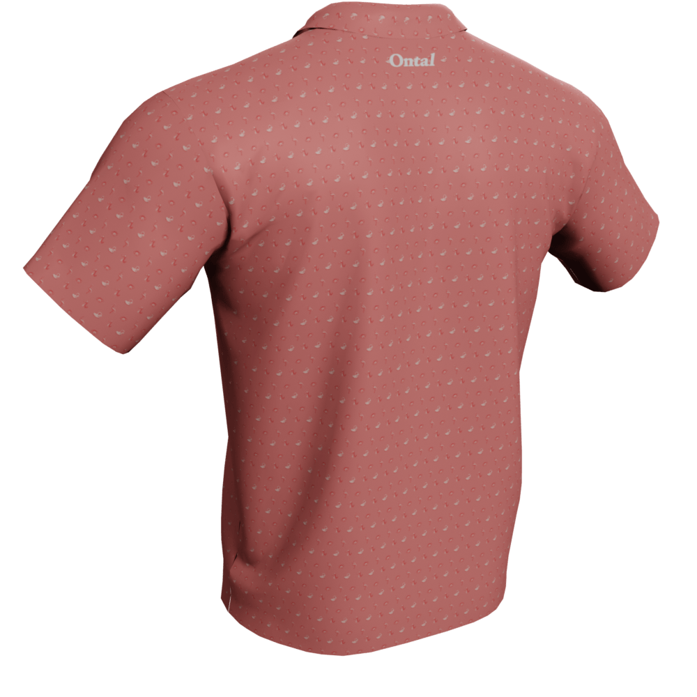 Animal Pattern Polo Golf Shirt - Back