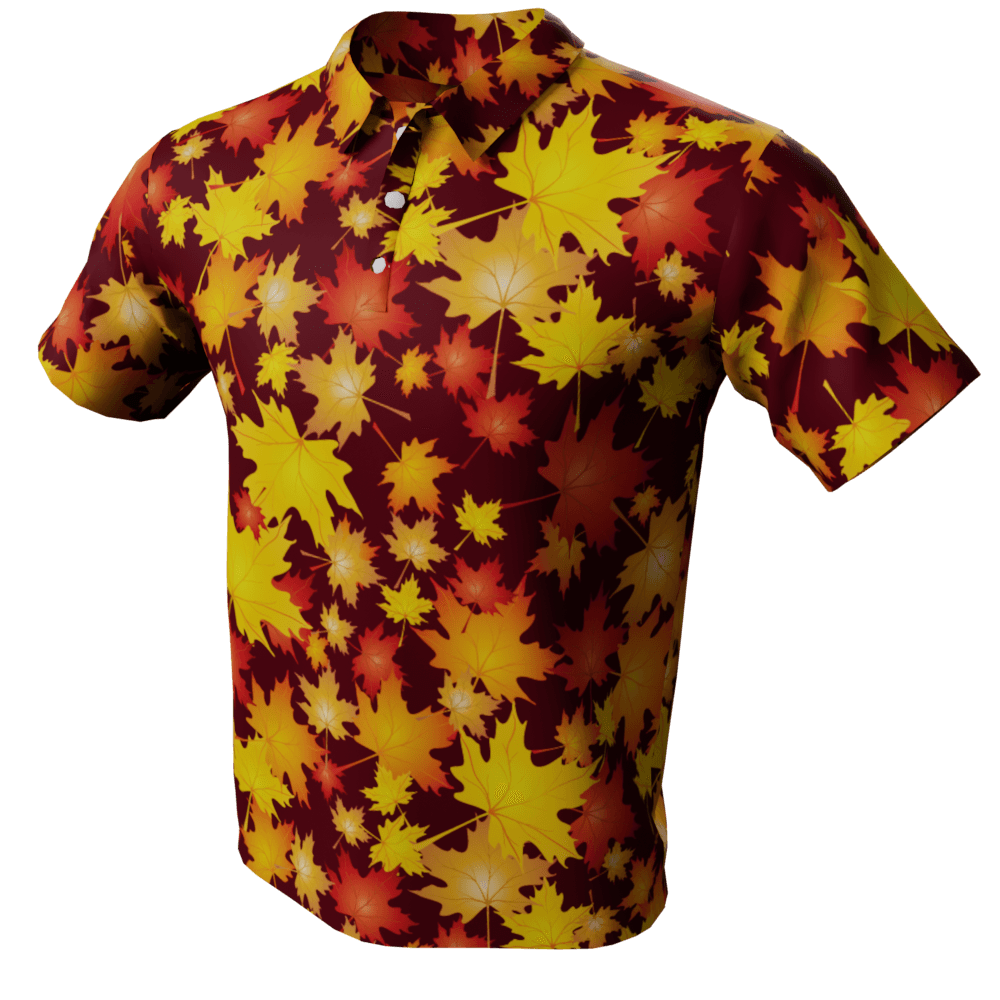 Autumn Leaves Polo Golf Shirt - Image 3