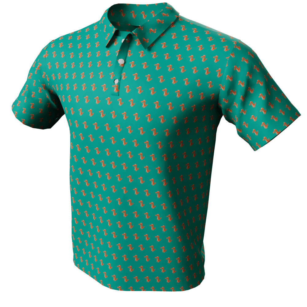 Crocodile Pattern Polo Golf Shirt