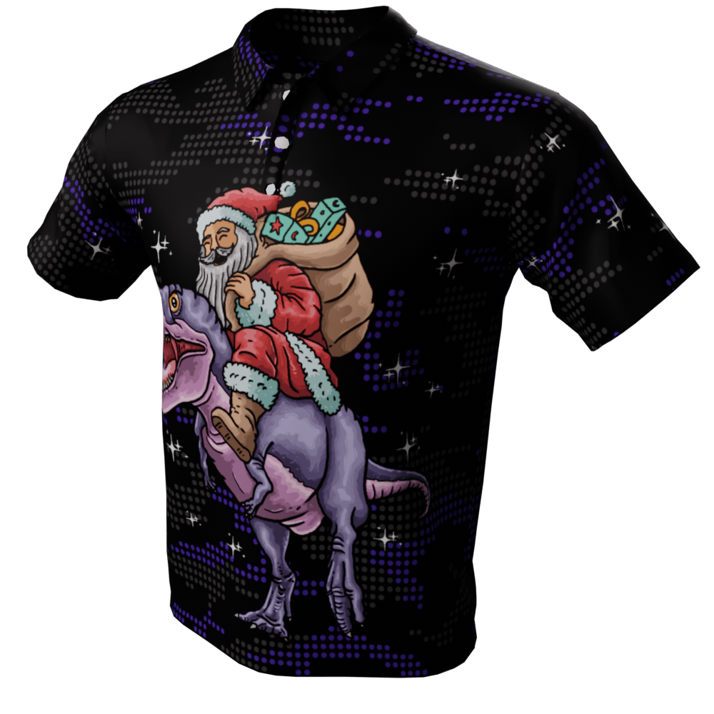 Santa T-Rex Polo Golf Shirt